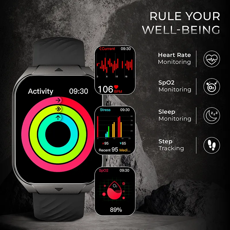 Unbound Curv Smartwatch - 1.96” 3D Curved Amoled Display, Bluetooth Calling, Metal Body